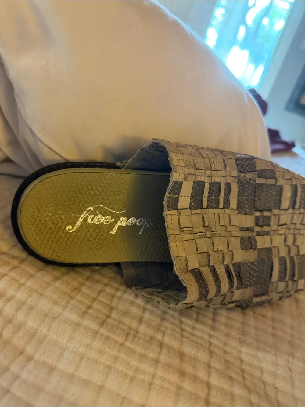 Free People gray Footbed Woven gray Slide